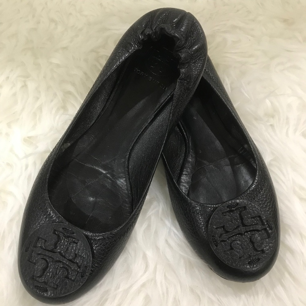 Tory Burch Women’s Reva Leather Flats Size 7.5 - Picture 1 of 10